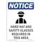 Signmission OSHA Notice Sign, Hard Hat And Safety With Symbol, 10in X 7in Rigid Plastic, 7" W, 10" H, Portrait OS-NS-P-710-V-13236 - alternate 1